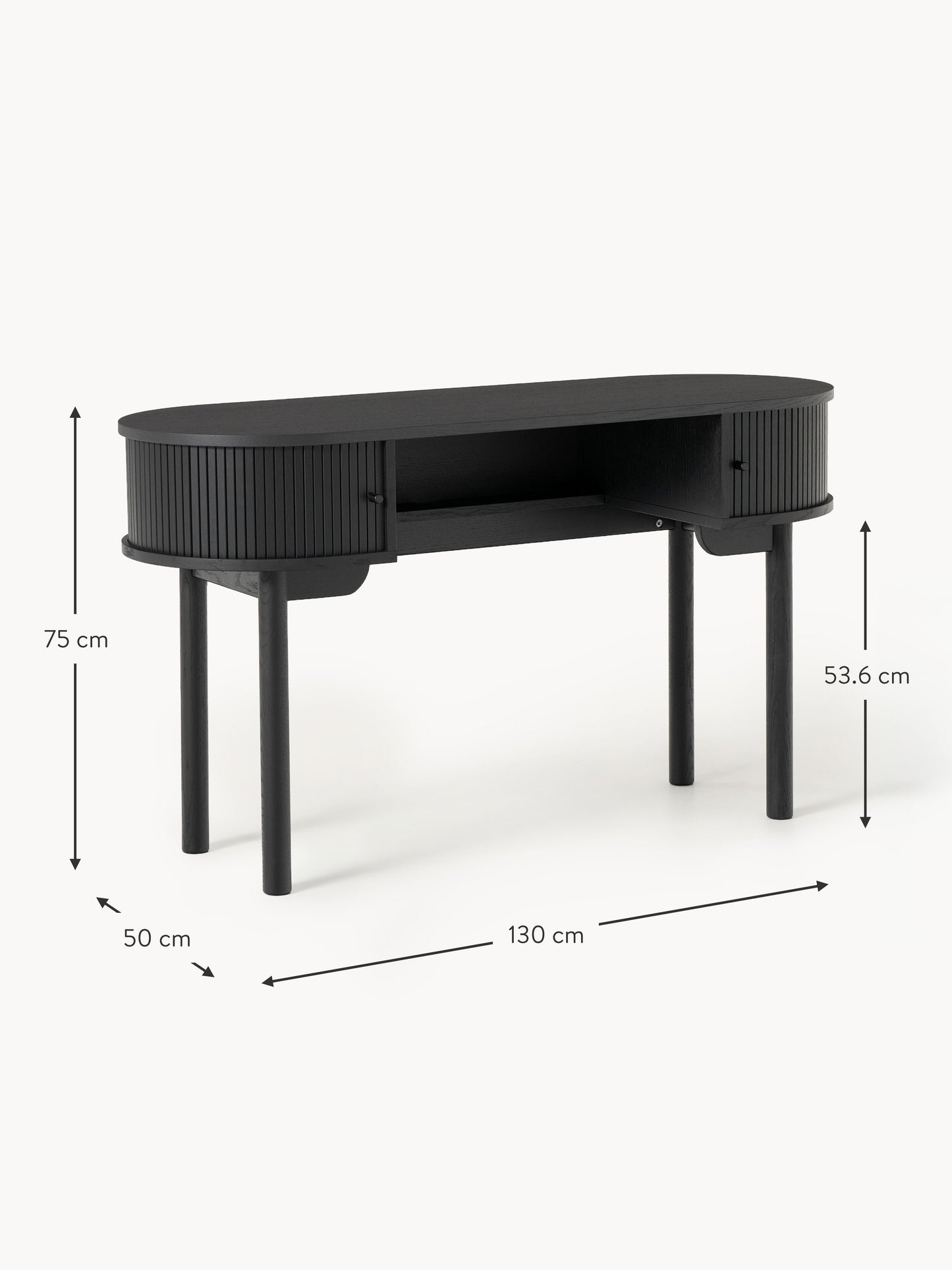 Schreibtisch Calary mit geriffelter Front