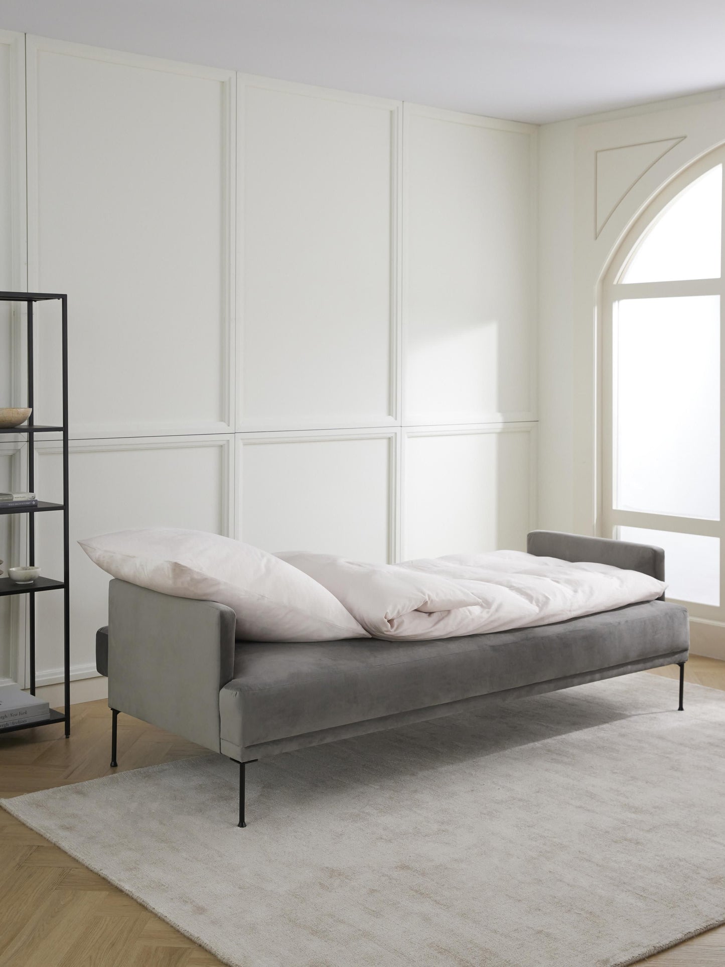 Samt-Schlafsofa Fluente (3-Sitzer)