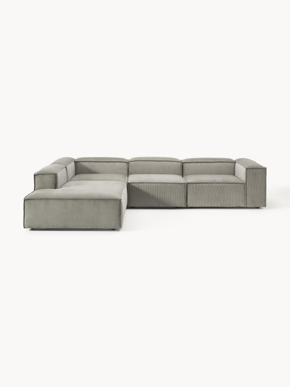 Modulares XL-Ecksofa Lennon (4-Sitzer) aus Cord