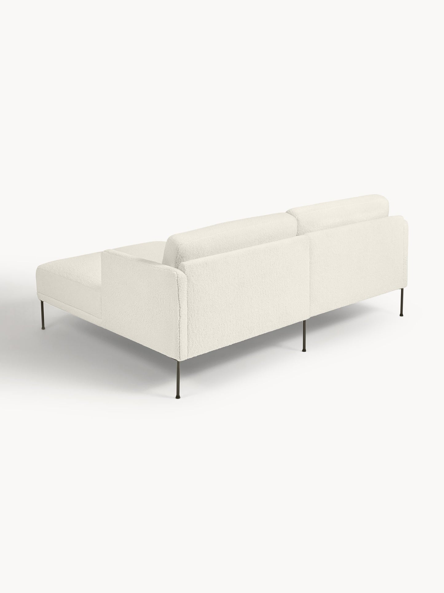 Kleines Ecksofa Fluente aus Teddystoff