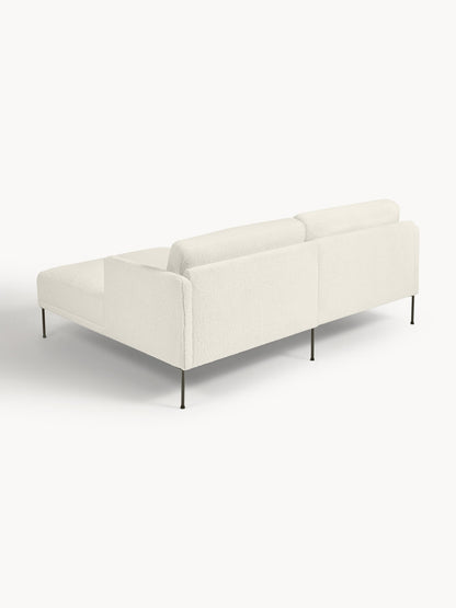 Kleines Ecksofa Fluente aus Teddystoff