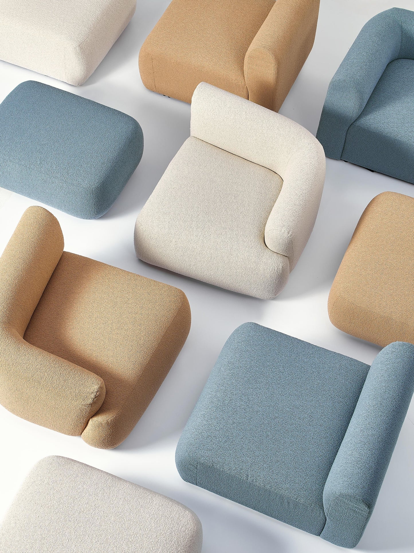 Modulare Bouclé-Chaise Sofia (2-Sitzer)
