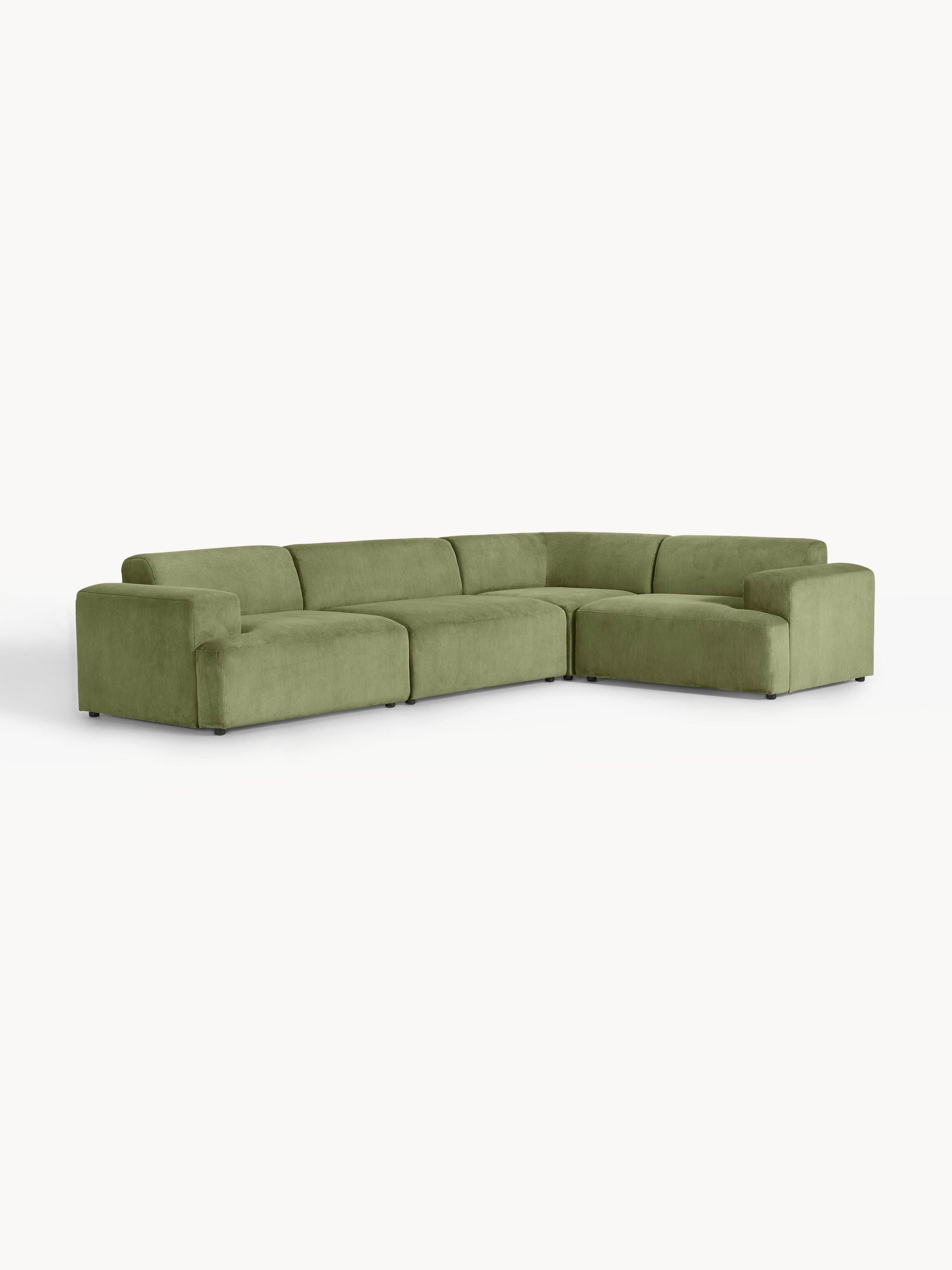 Großes Cord-Ecksofa Melva (4-Sitzer)
