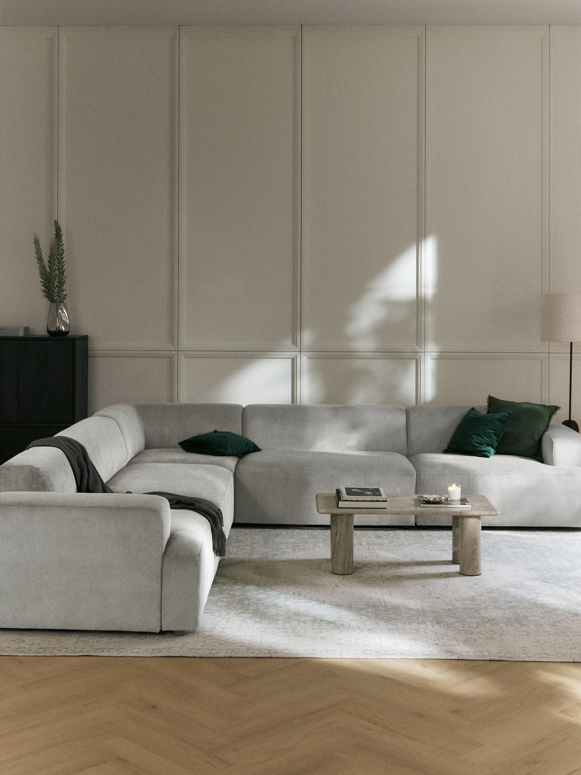 Cord-Ecksofa Melva (4-Sitzer)
