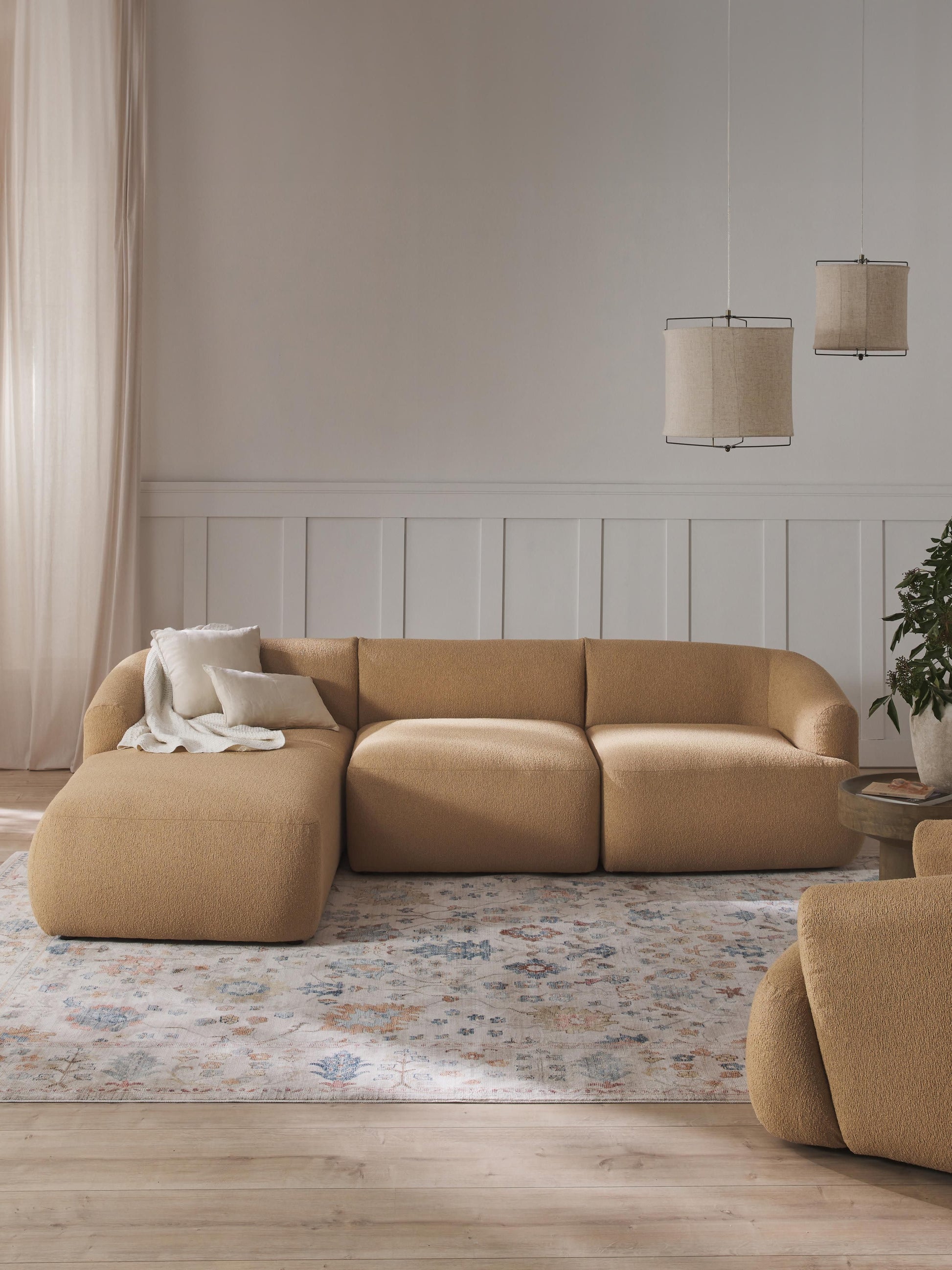 Modulares Bouclé-Ecksofa Sofia (3-Sitzer)