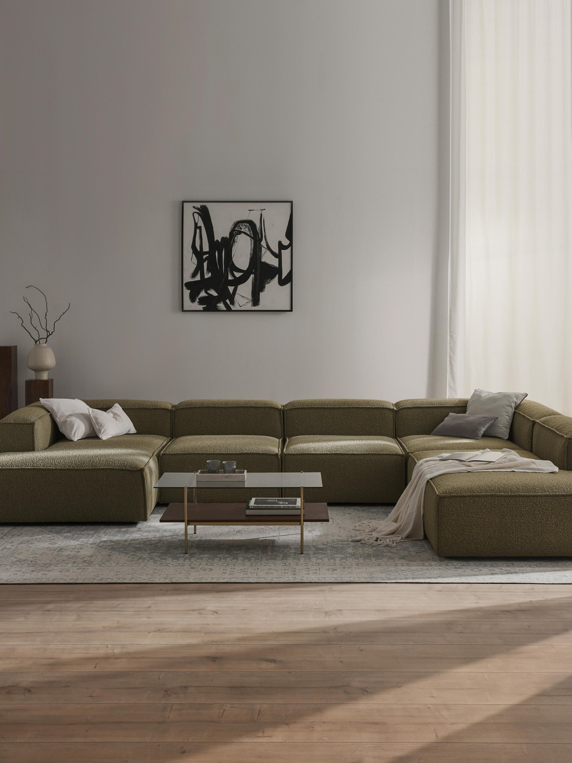 Modulares XL Sofa Lennon aus Bouclé