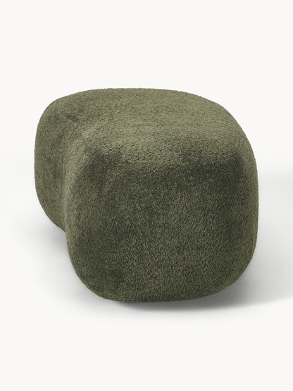 XL-Hocker Alba aus Teddy-Bouclé