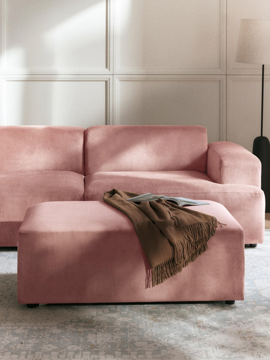 XL Sofa-Hocker Melva aus Cord, B 116 x T 72 cm