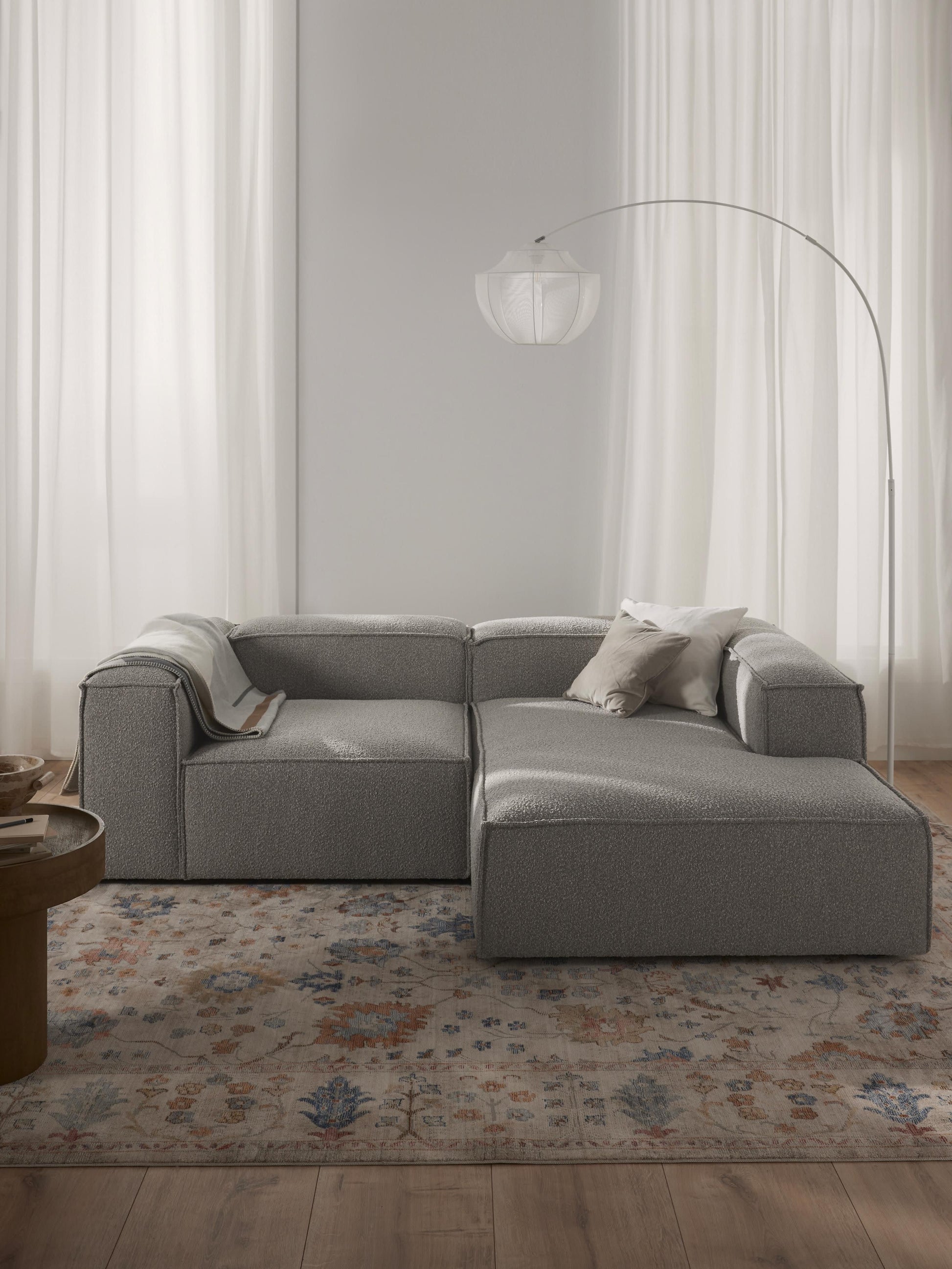 Modulares Bouclé-Ecksofa Lennon (2-Sitzer)