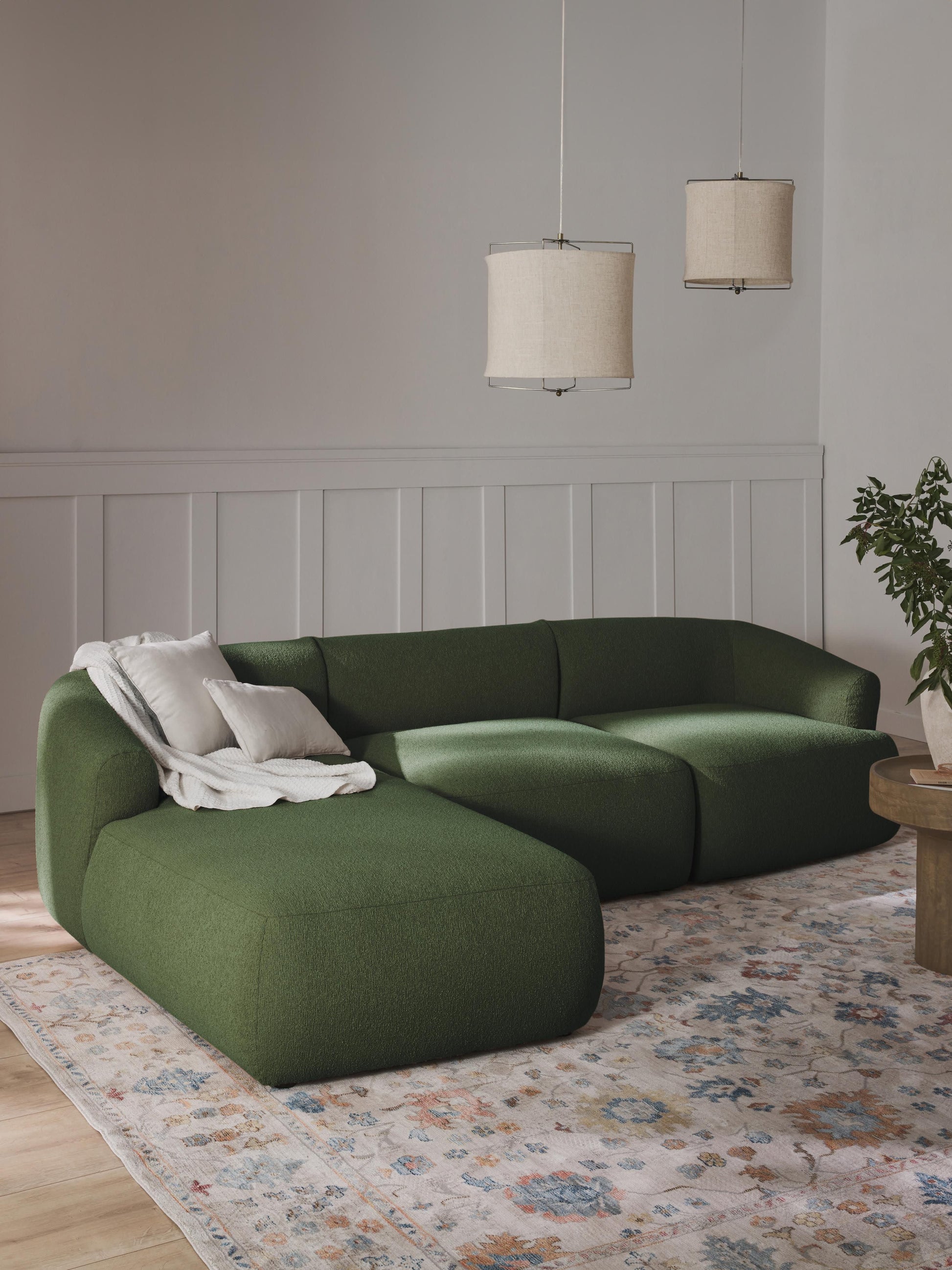 Modulares Bouclé-Ecksofa Sofia (3-Sitzer)