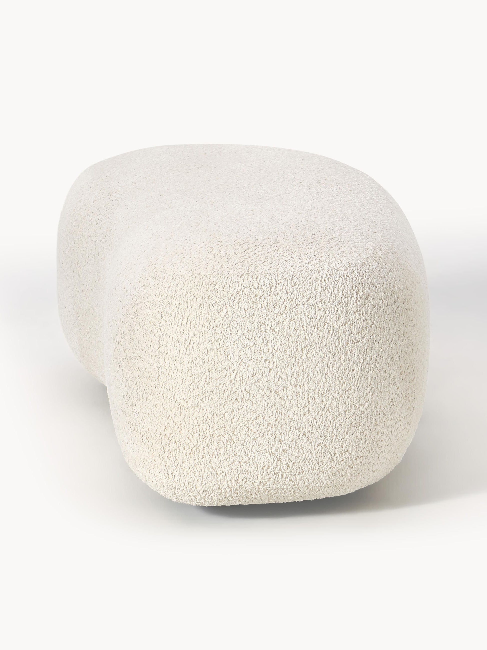 XL-Hocker Alba aus Teddy-Bouclé