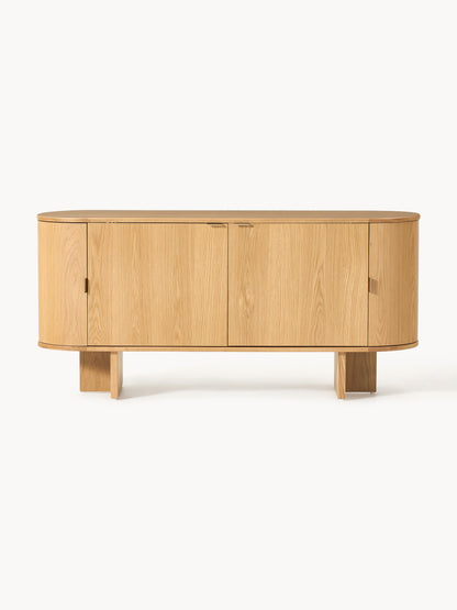 Holz-Sideboard Zumi mit abgerundeten Ecken