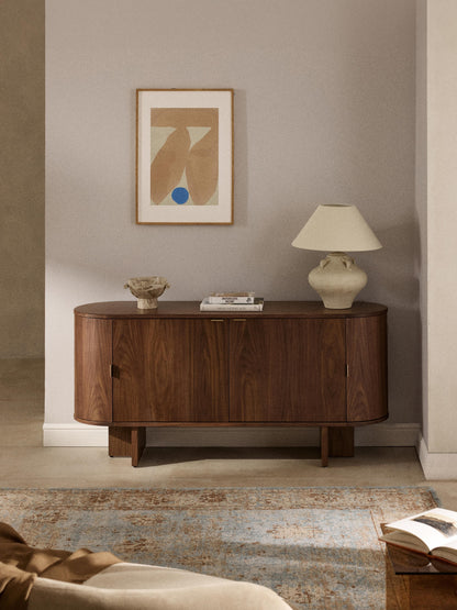 Holz-Sideboard Zumi mit abgerundeten Ecken