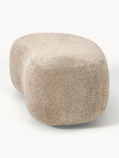 XL-Hocker Alba aus Teddy-Bouclé