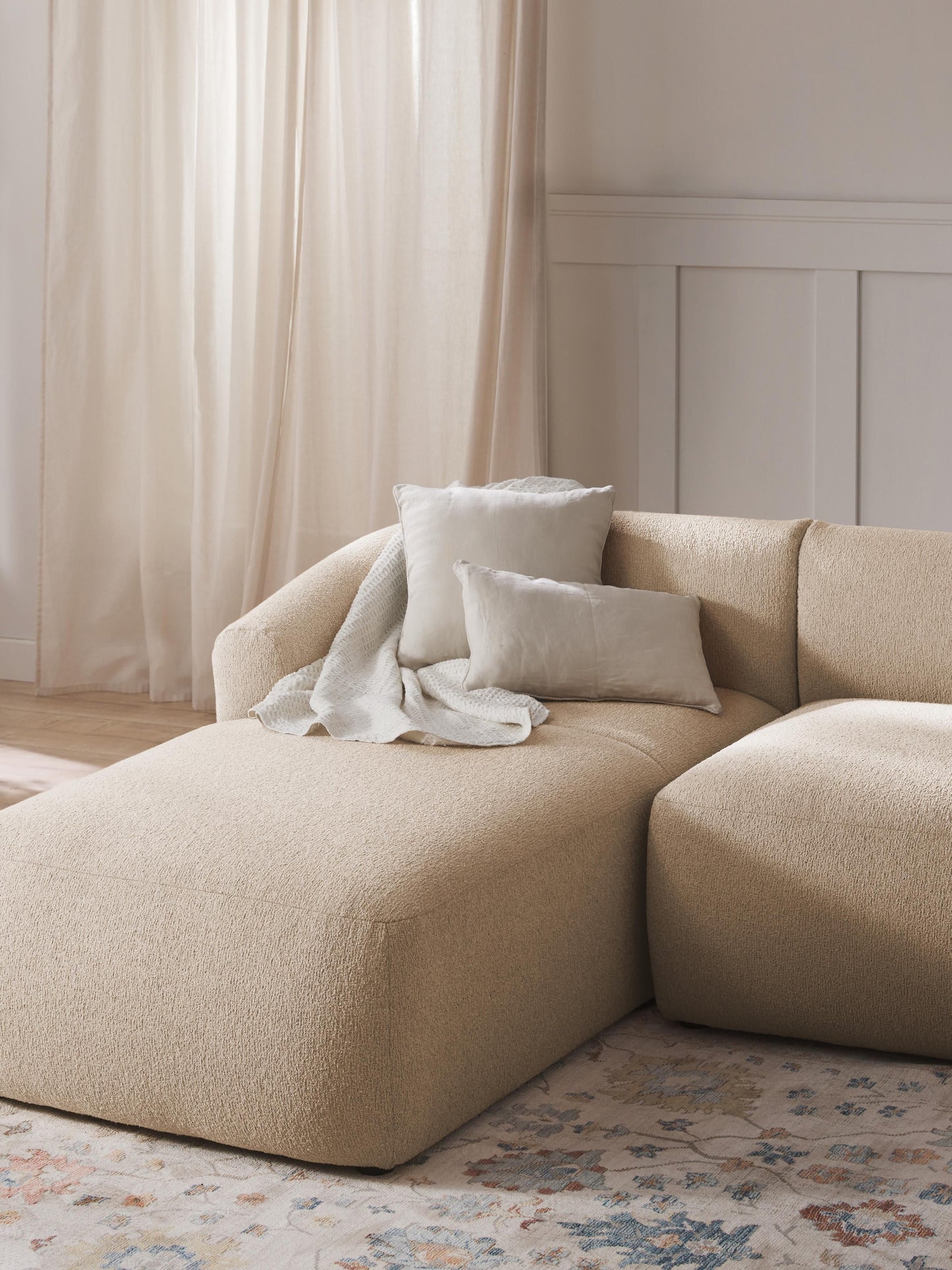 Bouclé-Chaise-Eckmodul Sofia