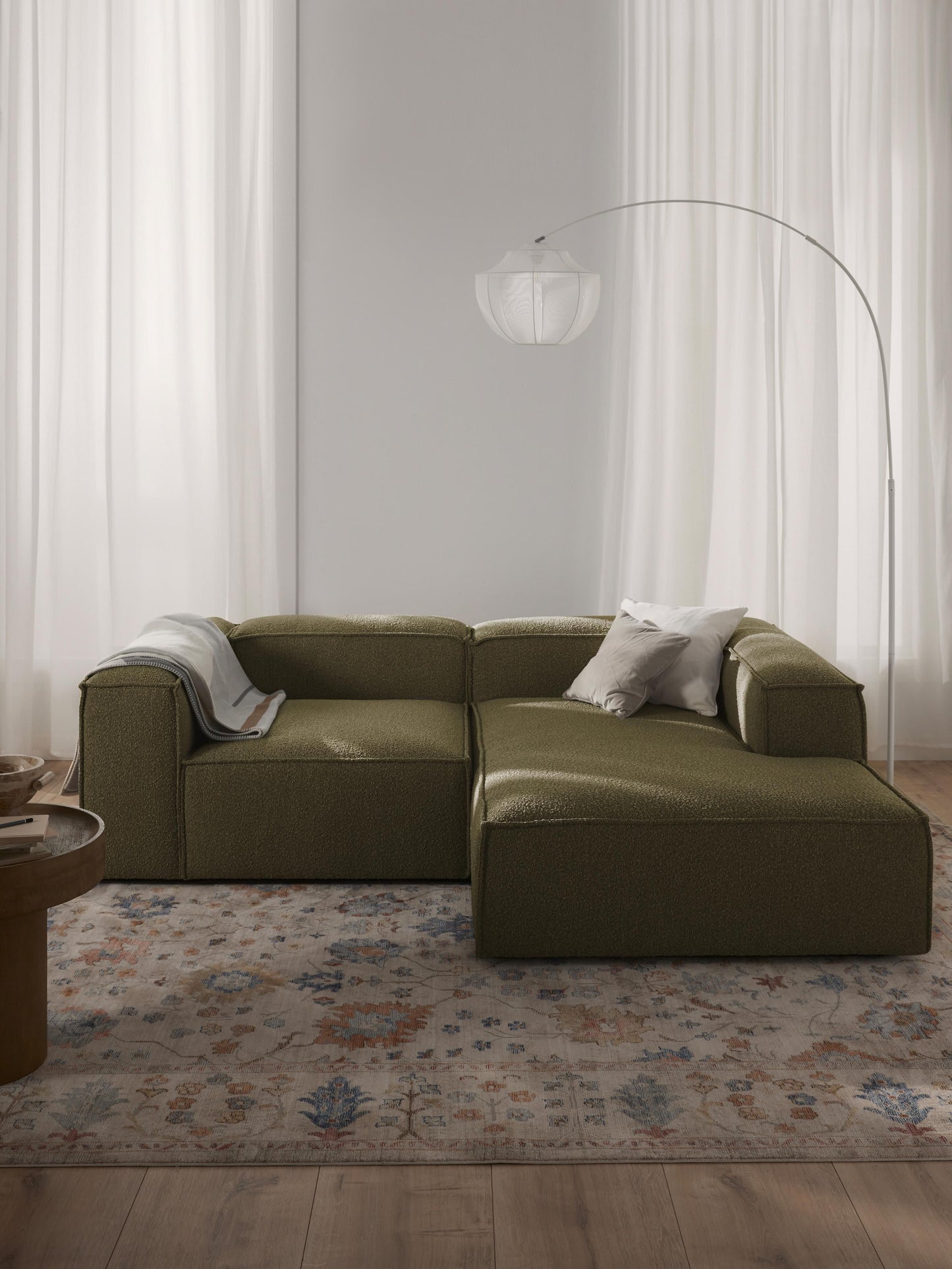 Modulares Bouclé-Ecksofa Lennon (2-Sitzer)