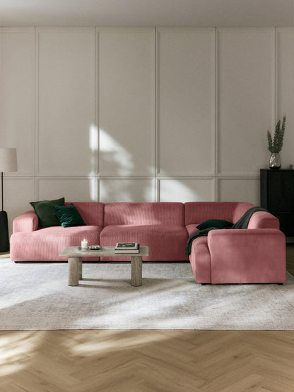 Großes Cord-Ecksofa Melva (4-Sitzer)