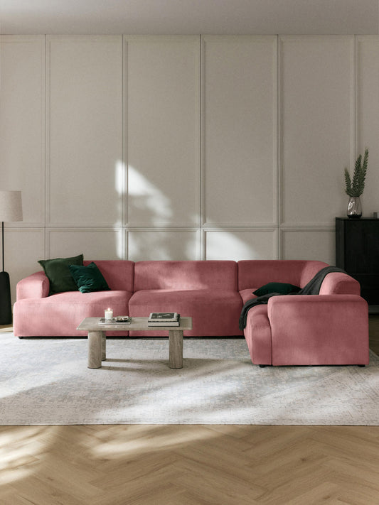 Großes Cord-Ecksofa Melva (4-Sitzer)