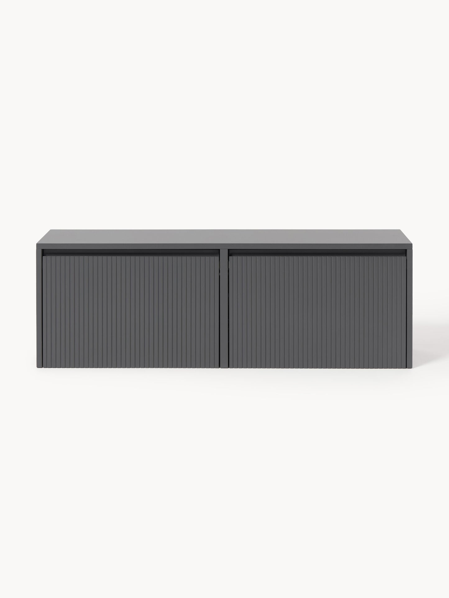 Wand-Schuhschrank Shea mit Klappfächern und geriffelter Front