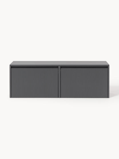 Wand-Schuhschrank Shea mit Klappfächern und geriffelter Front