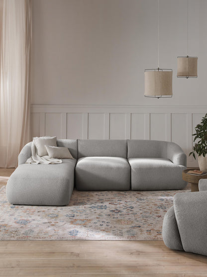 Modulares Bouclé-Ecksofa Sofia (3-Sitzer)