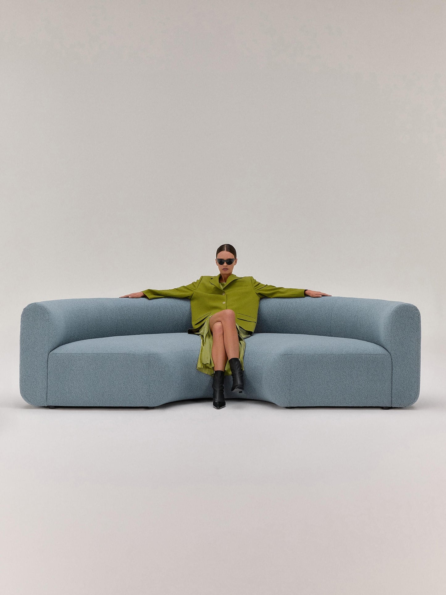 Rundes Bouclé-Eckmodul Sofia