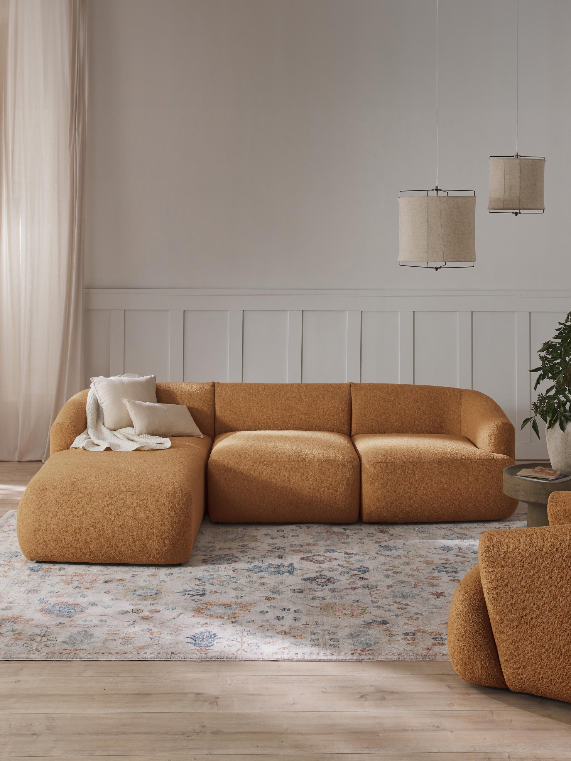 Modulares Bouclé-Ecksofa Sofia (3-Sitzer)