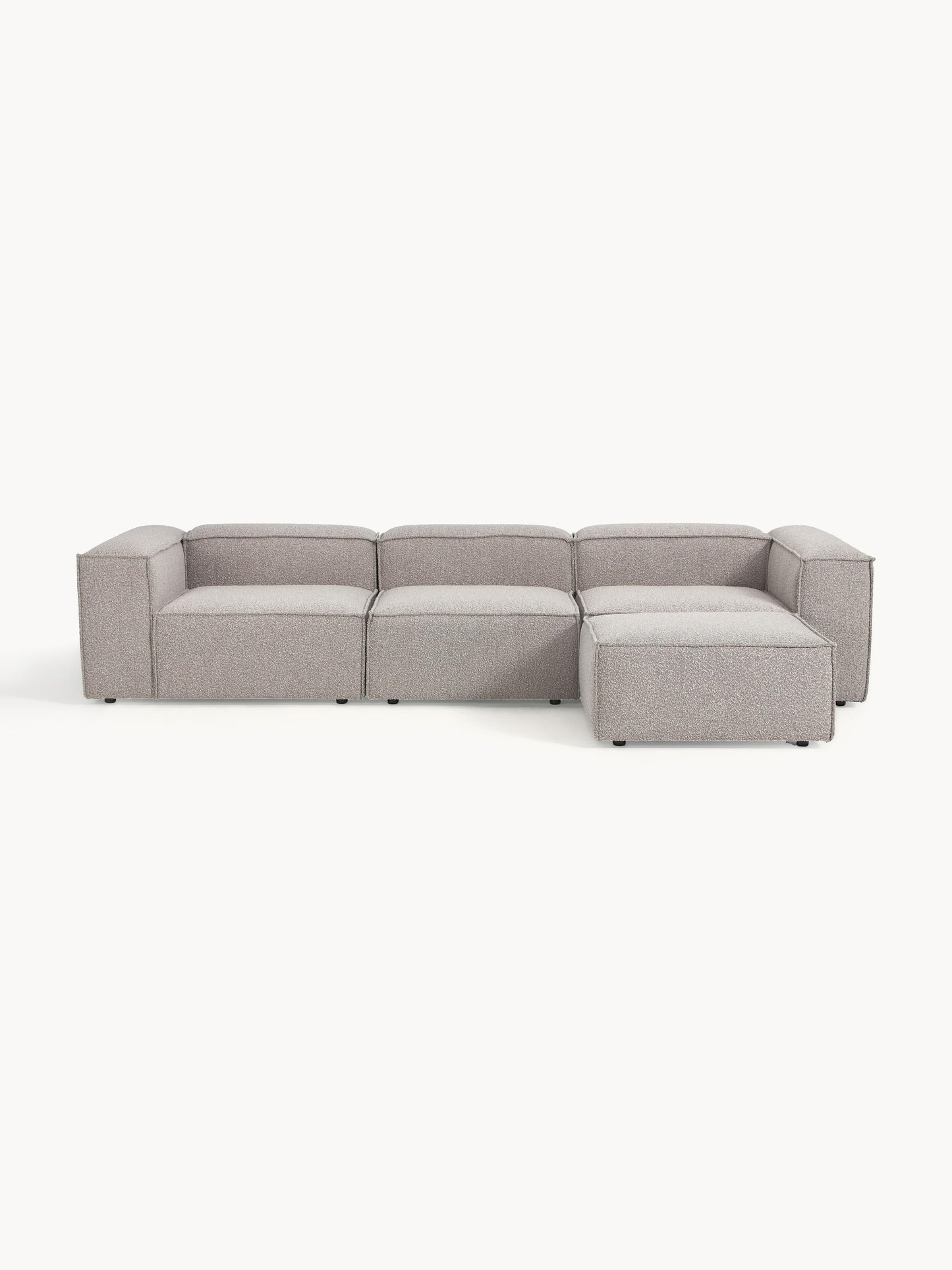 Galeriebild 1 - Modulares Sofa Lennon (4-Sitzer) aus Bouclé mit Hocker (links/rechts)