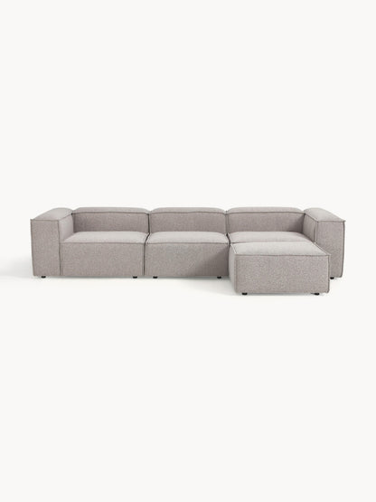 Galeriebild 1 - Modulares Sofa Lennon (4-Sitzer) aus Bouclé mit Hocker (links/rechts)