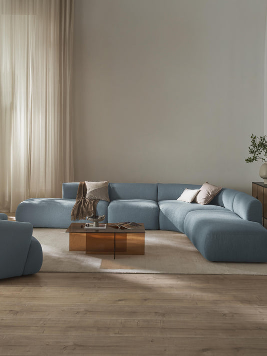 Modulares Bouclé-Ecksofa Sofia (4-Sitzer)