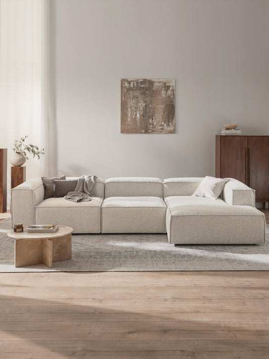 Modulares Bouclé-Ecksofa Lennon (4-Sitzer)