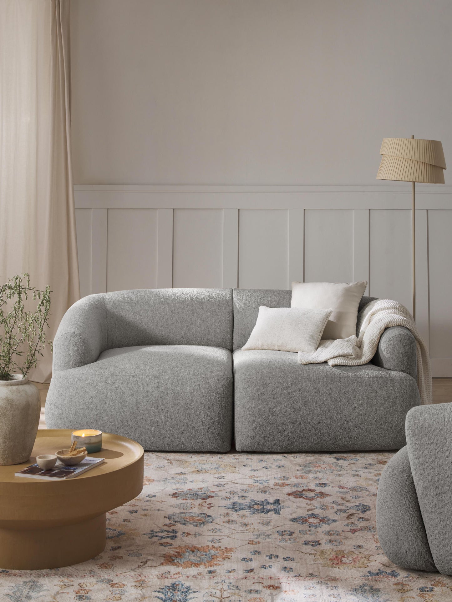 Modulares Bouclé-Sofa Sofia (2-Sitzer)