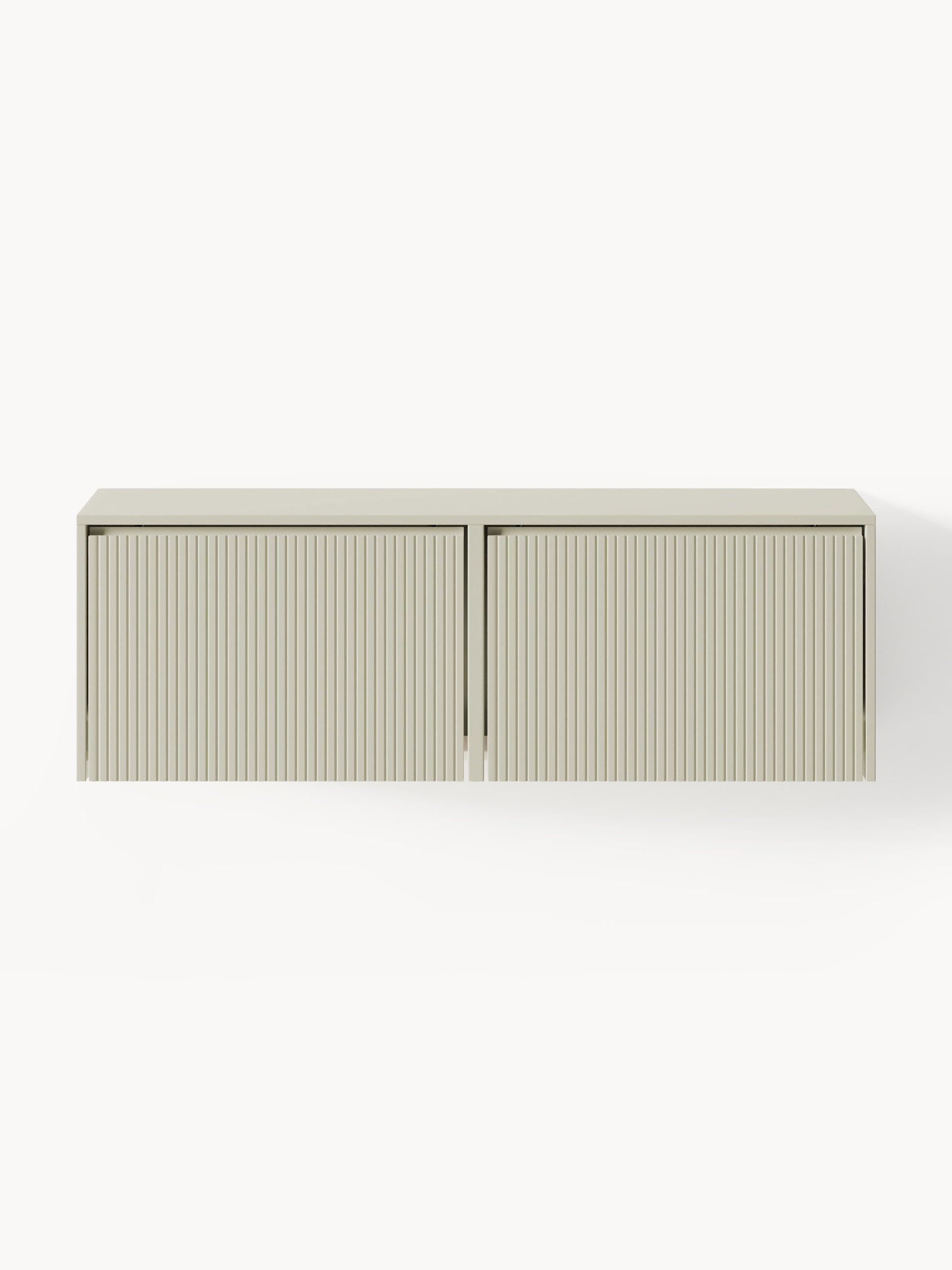 Wand-Schuhschrank Shea mit Klappfächern und geriffelter Front