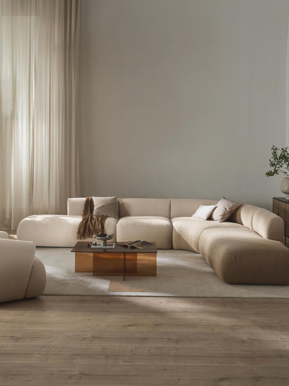 Modulares Bouclé-Ecksofa Sofia (4-Sitzer)
