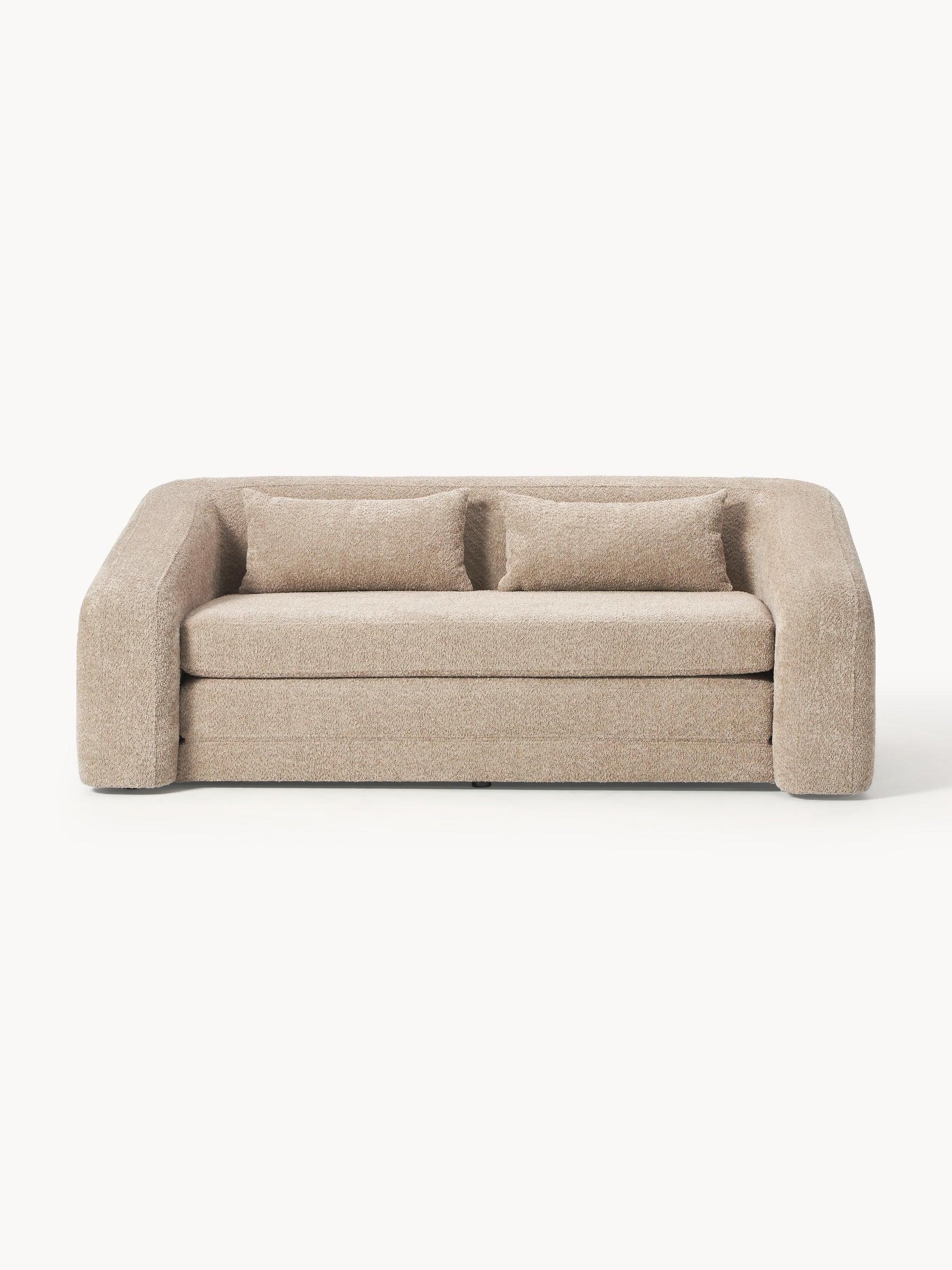 Galeriebild 1 - Schlafsofa Eliot (2-Sitzer) aus Teddy-Bouclé