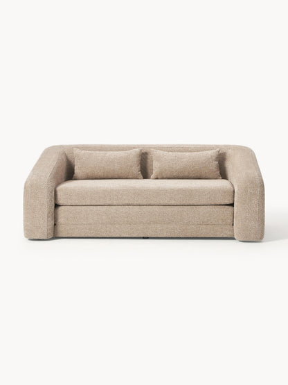 Galeriebild 1 - Schlafsofa Eliot (2-Sitzer) aus Teddy-Bouclé