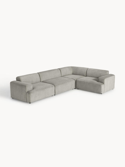 Galeriebild 1 - Großes Cord-Ecksofa Melva (4-Sitzer)