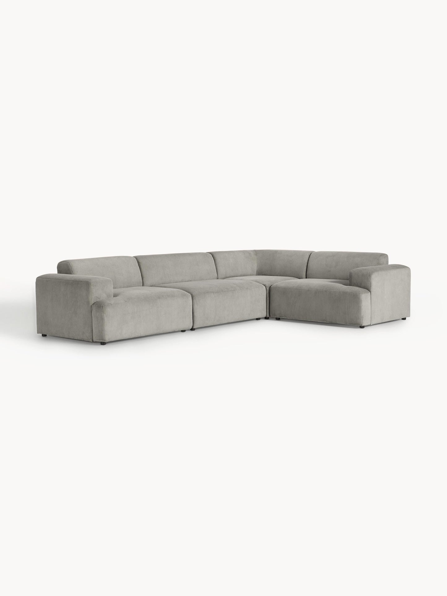 Großes Cord-Ecksofa Melva (4-Sitzer)
