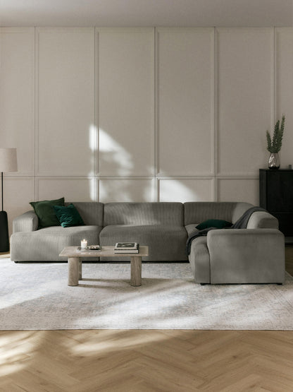 Großes Cord-Ecksofa Melva (4-Sitzer)