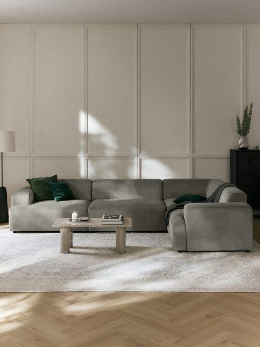 Großes Cord-Ecksofa Melva (4-Sitzer)