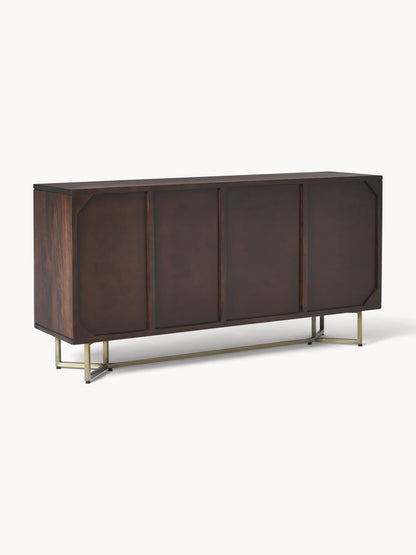 Sideboard Luca aus Mangoholz mit Fischgrät-Muster