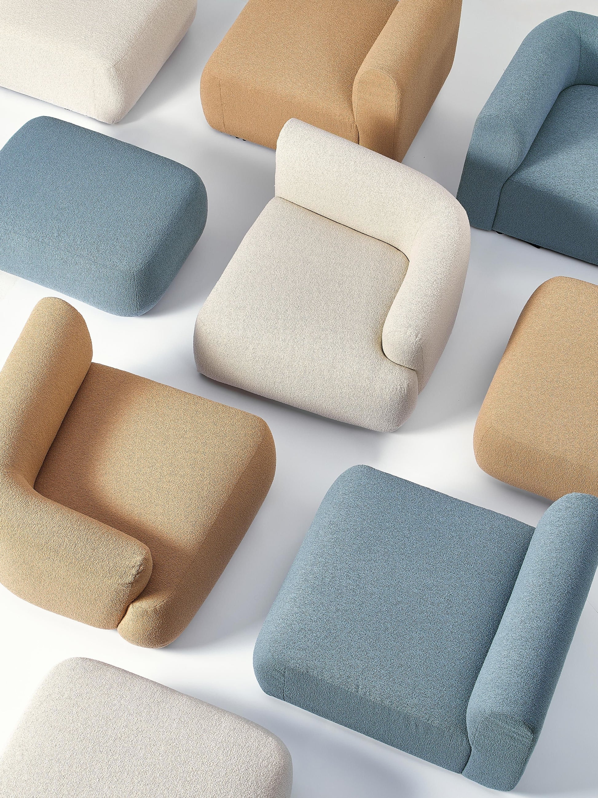 Modulares Bouclé-Ecksofa Sofia (3-Sitzer)