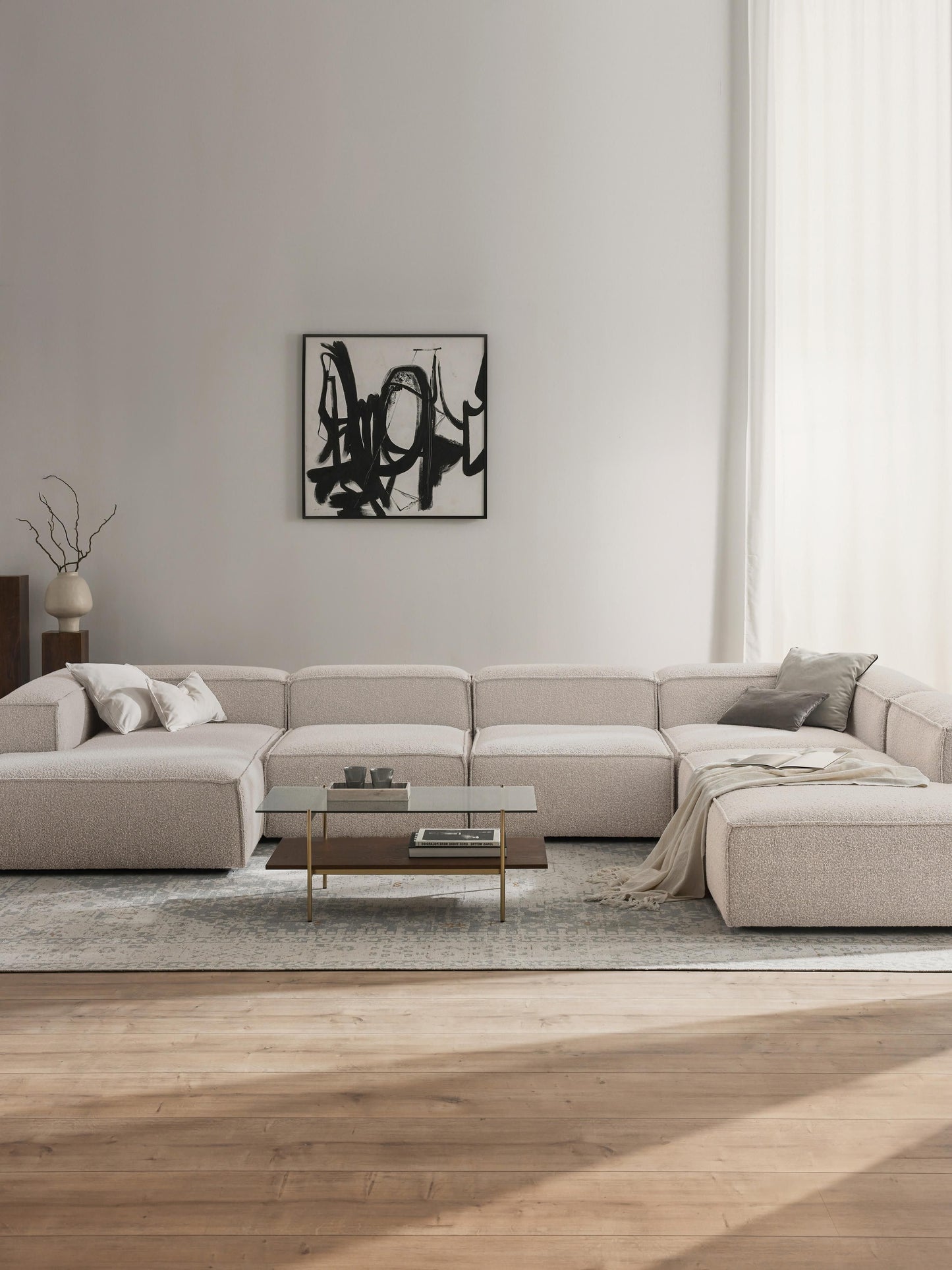 Modulares XL Sofa Lennon aus Bouclé