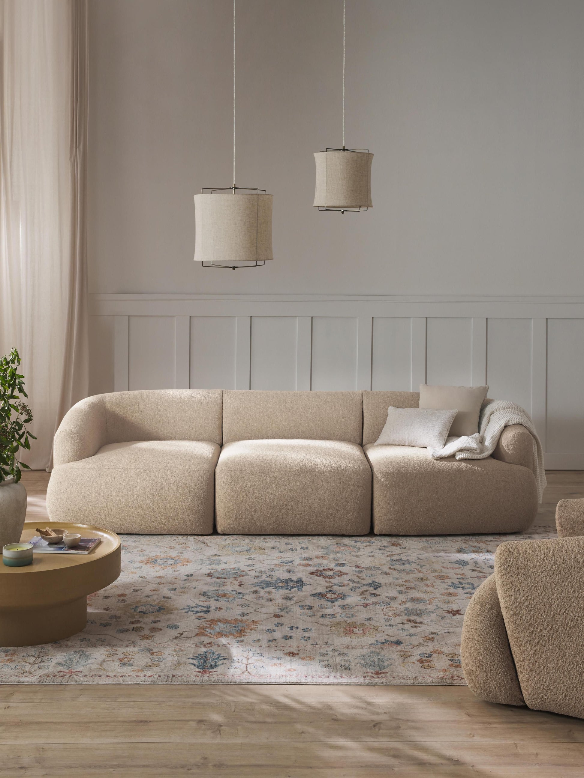 Modulares Bouclé-Sofa Sofia (3-Sitzer)