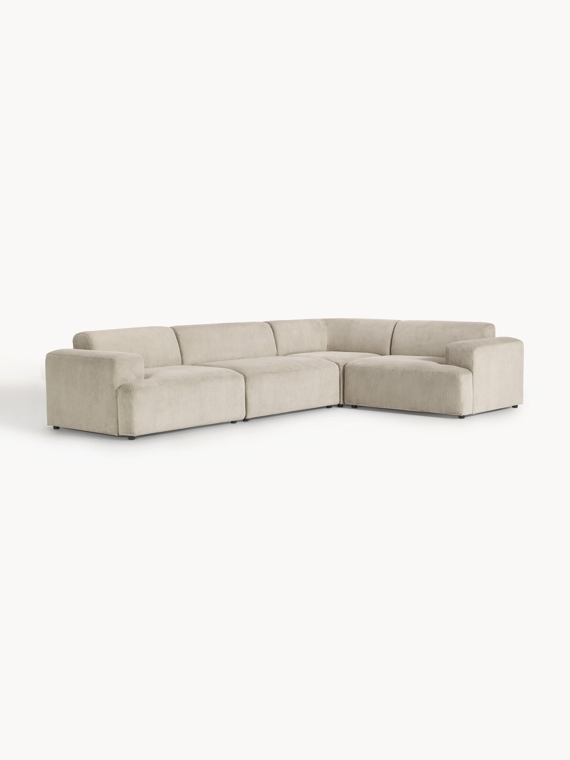 Großes Cord-Ecksofa Melva (4-Sitzer)