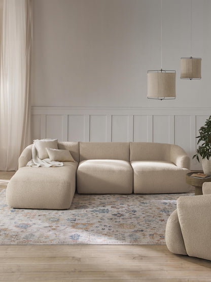 Modulares Bouclé-Ecksofa Sofia (3-Sitzer)