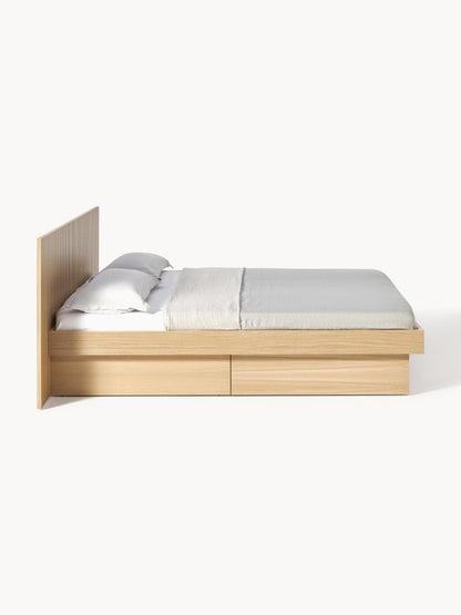 Holzbett Sato mit Schubladen und Kopfteil
