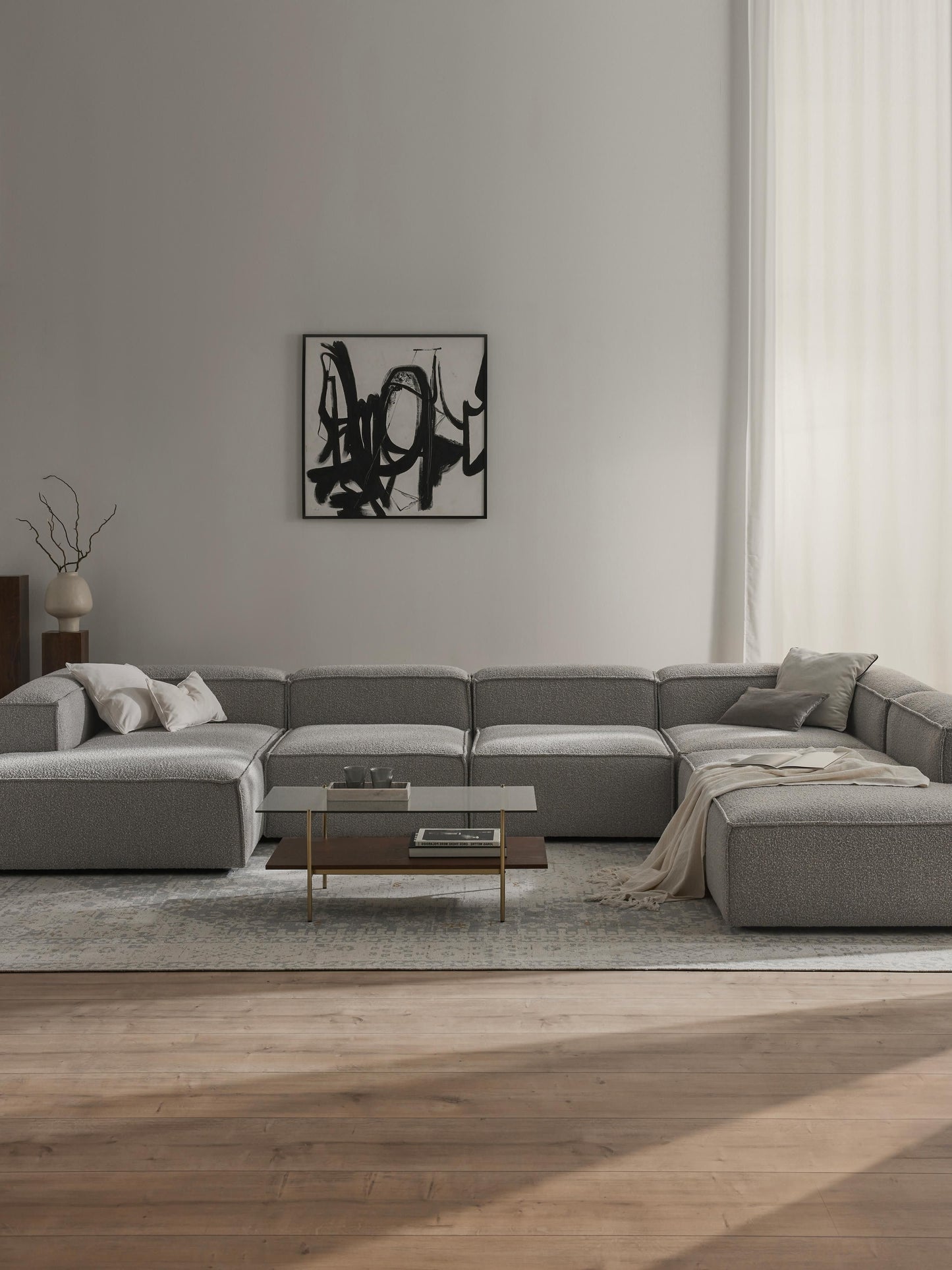 Modulares XL Sofa Lennon aus Bouclé