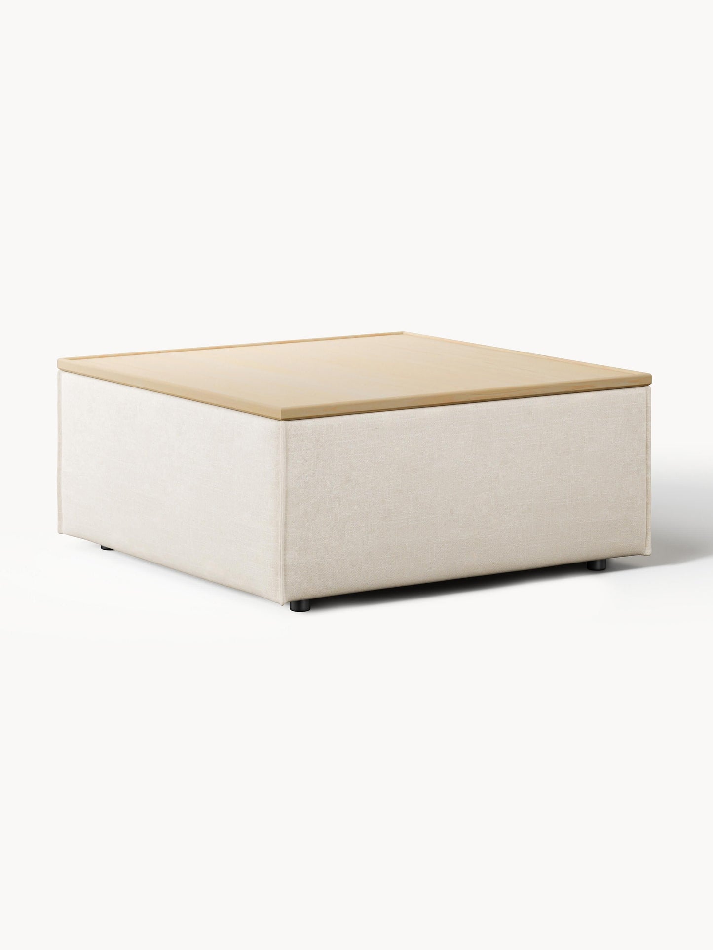 Galeriebild 1 - Sofa-Hocker Lennon aus Leinen-Mix mit Stauraum