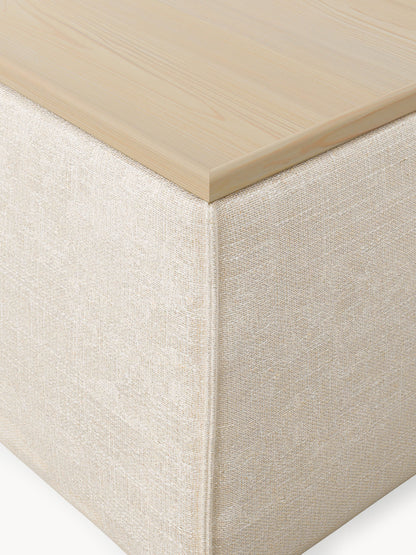 Sofa-Hocker Lennon aus Leinen-Mix mit Stauraum